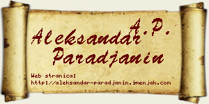 Aleksandar Parađanin vizit kartica